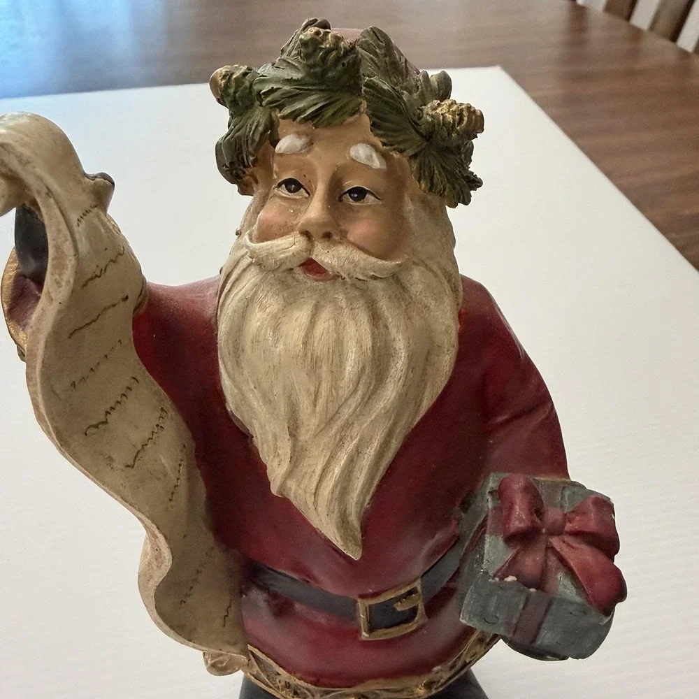 Vintage Santa Claus Holding Naughty Nice List Christmas Holiday Decor